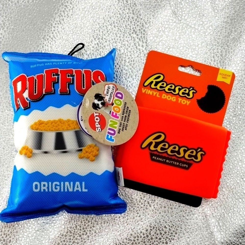 Crinkle and Squeak Dog Toys Ruffles and Reese's chips and Candy